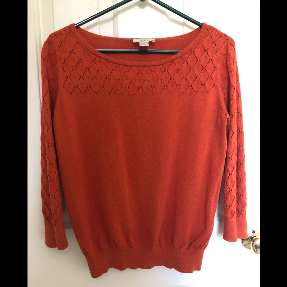 LOFT Women's Crewneck Sweater in Burnt Orange